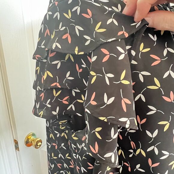 Womens Liz Claiborne Black with Mint, Yellow, Cream Floral Print  1X - Picture 3 of 10